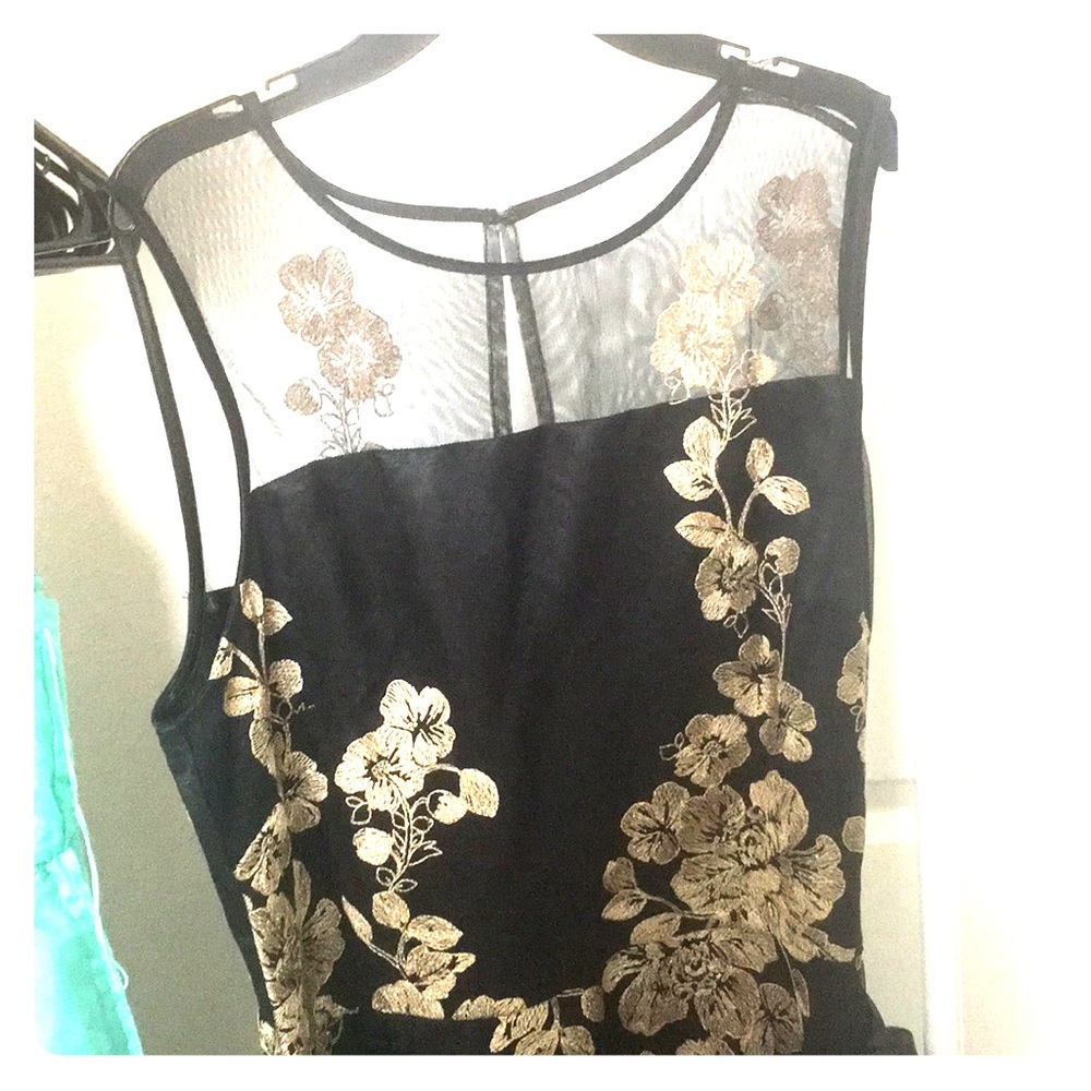 Black dress with gold overlay
